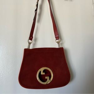 Gucci Red and Gold Shoulder Bag with Iconic Design